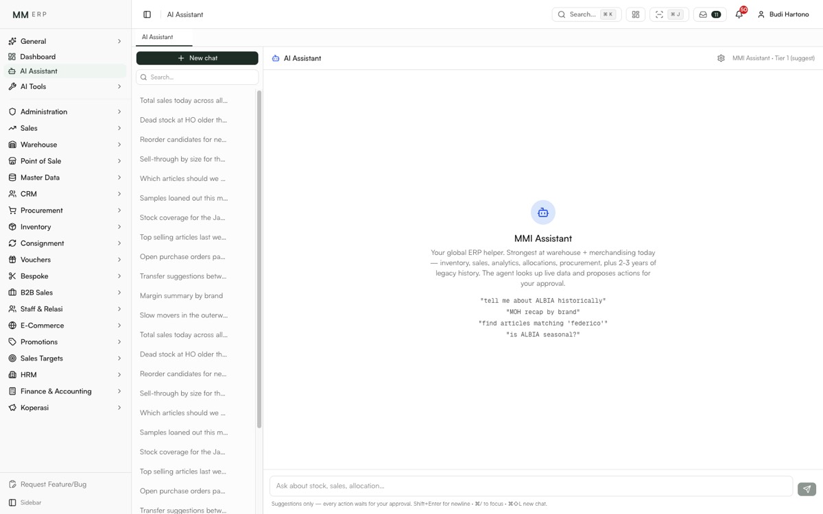 Built-in AI agent